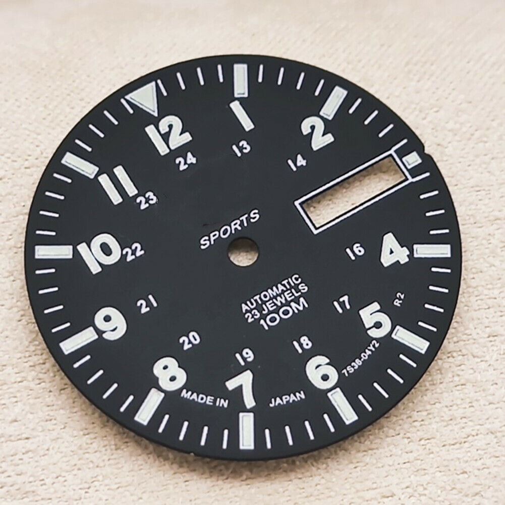 Cadran de montre C3 vert lumineux 28,5 mm pour mouvement mécanique automatique NH36A