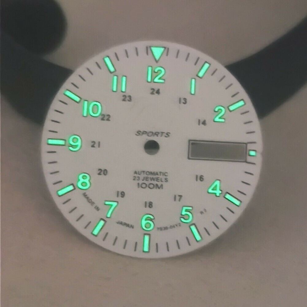 Cadran de montre C3 vert lumineux 28,5 mm pour mouvement mécanique automatique NH36A