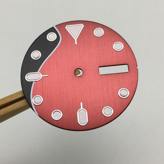 28.5mm luminous watch dial with LOGO, designed for NH35A movement, ideal for watch repairs.