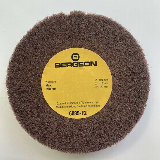 Bergeon 6085-F2 aluminum oxide polishing brush for watch accessory refinement and precision finishing.