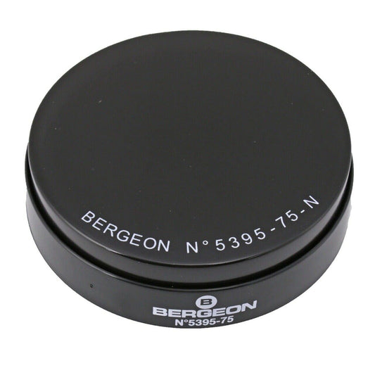 Bergeon 5395-75-N black gel cushion, 75mm watch case casing, Swiss precision tool accessory.