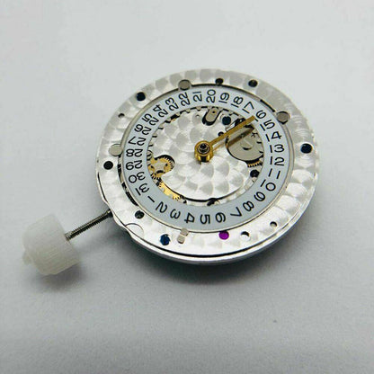 SH3135 watch movement with full engraving and blue balance spring, showcasing precise craftsmanship.