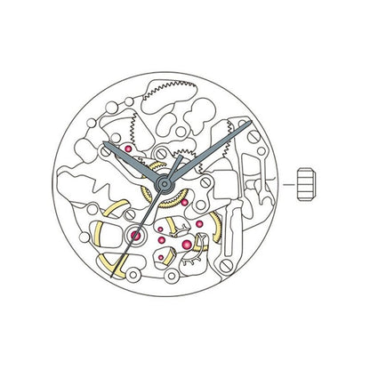 Mouvement mécanique automatique japonais Miyota 8N24 doré, fabriqué au Japon, squelette