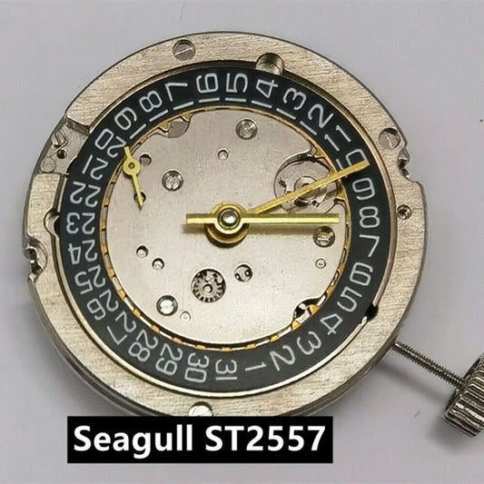 Seagull ST25 mechanical watch with GMT and second dial at 9, China-made automatic movement accessory