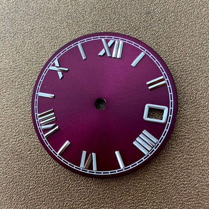 28.5mm watch dial for NH35/NH36 movement, durable replacement part for precise timekeeping.