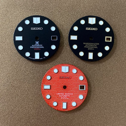 28.50mm green luminous watch dial for NH35 movement, perfect for custom watch builds by #0321.