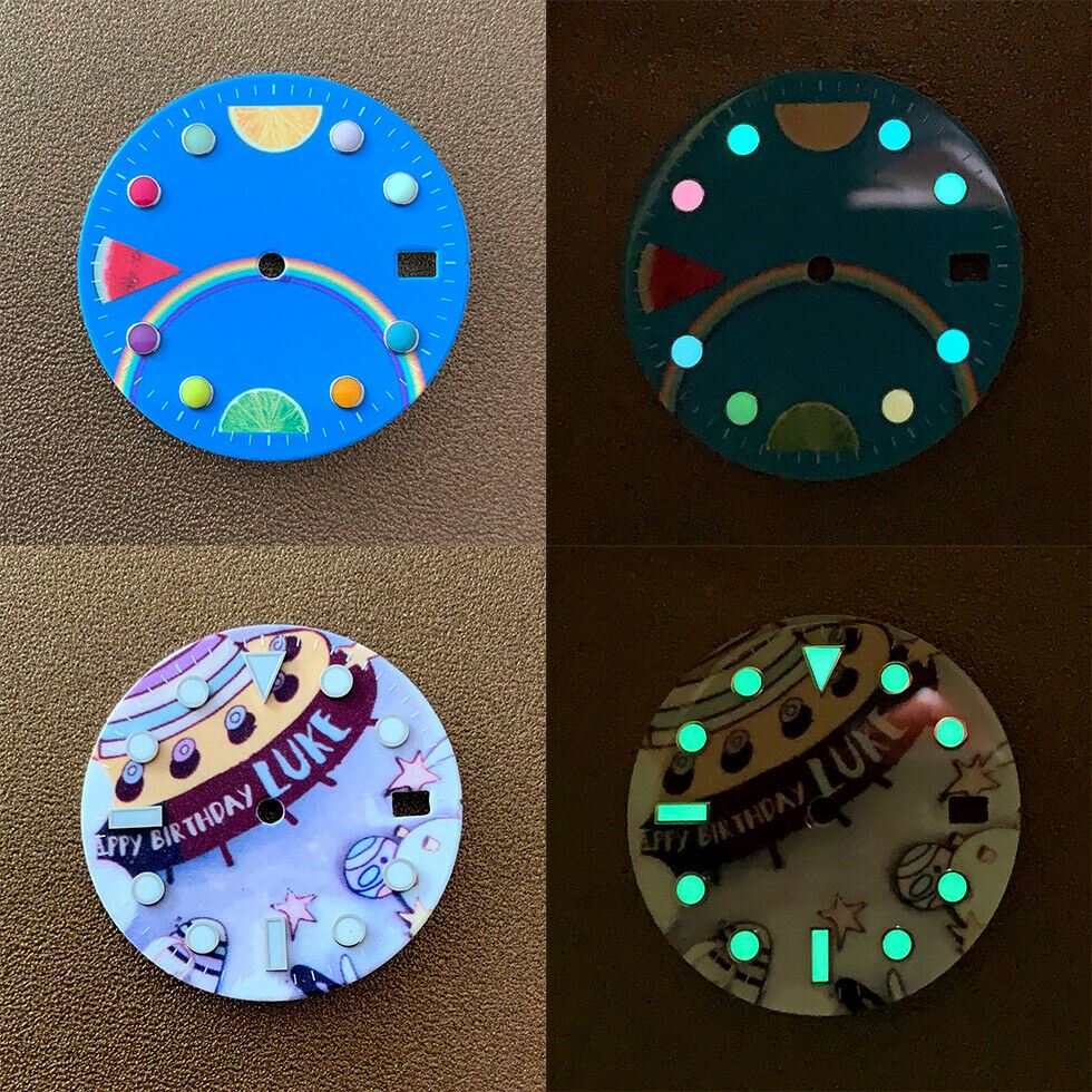 28.50mm Watch Dial Green Luminous Suitable for NH35/NH36 Movement Watch #0322