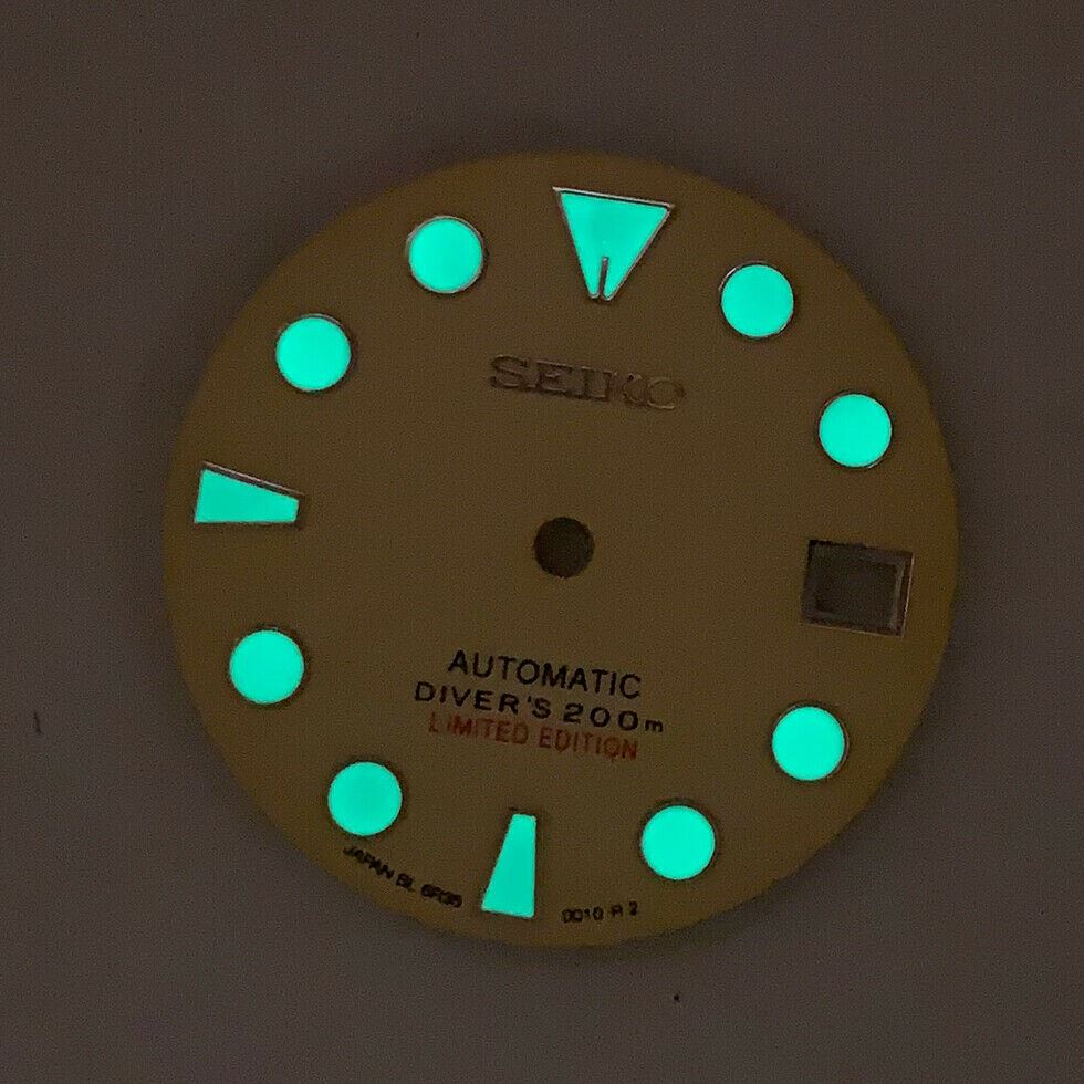 28,50 mm Zifferblatt grün leuchtend passend für NH35 Uhrwerk Uhr #0324