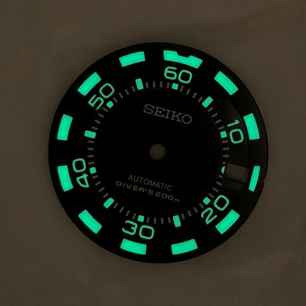 28,50 mm Zifferblatt, grün leuchtend, geeignet für NH35/NH36 Uhrwerk, Uhr Nr. 0323