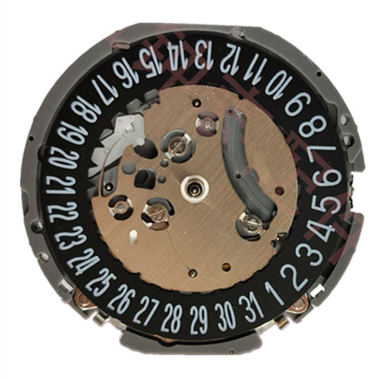 Hattori Epson VK63A quartz watch movement with white and black dial, precision Japanese craftsmanship accessory.
