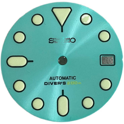28.50mm C3 Enamel Watch Dial Green Luminous Suitable for NH35 Movement Watch #01