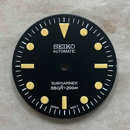 28,50 mm Zifferblatt grün leuchtend passend für NH35/NH36 Uhrwerk Uhr #04