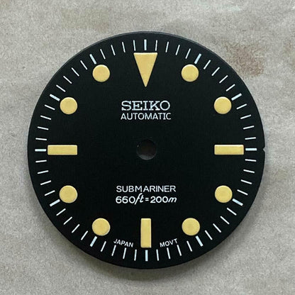 28,50 mm Zifferblatt grün leuchtend passend für NH35/NH36 Uhrwerk Uhr #04