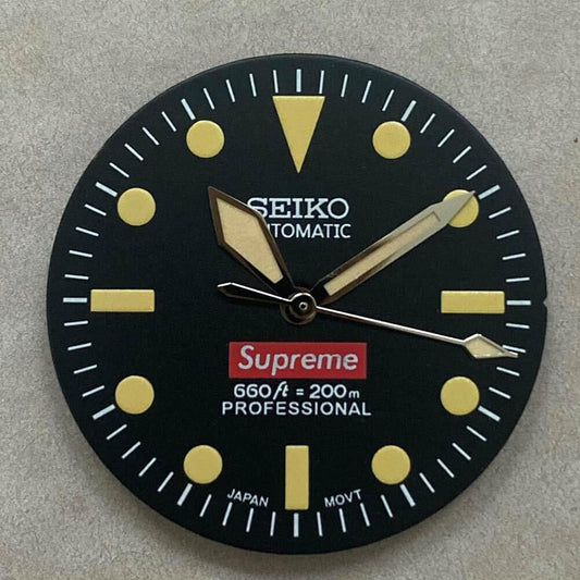 Green luminous 28.50mm watch dial for NH35/NH36 movement enhancing readability in low light.