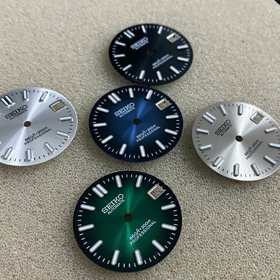 Cadran de montre 28,5 mm vert lumineux, compatible avec le mouvement NH35 #AE46