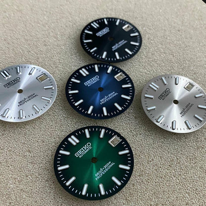 Cadran de montre 28,5 mm vert lumineux, compatible avec le mouvement NH35 #AE46