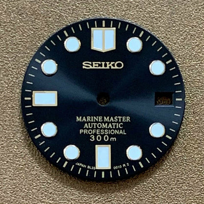 Green luminous 28.5mm Big Nail dial by AE17, designed for NH35 movement in custom watch builds.