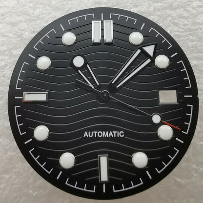Green luminous 31mm watch dial for Omega NH35/NH36, enhancing visibility in low light, brand new.