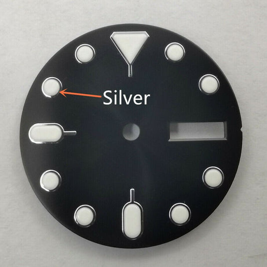 Cadran de montre neuf de 28,50 mm, vert lumineux, compatible avec le mouvement NH36 n° 03