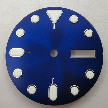 Brandneues 28,50 mm Zifferblatt, grün leuchtend, geeignet für NH36-Uhrwerk Nr. 03