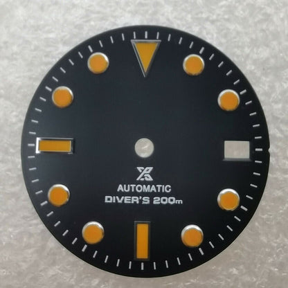 Cadran de montre neuf de 28,50 mm, vert lumineux, adapté au mouvement NH35 #04