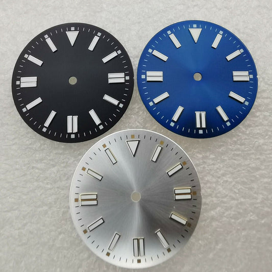 31mm green lume dial for Oyster watches, compatible with NH35/NH36/ETA movements, premium quality.
