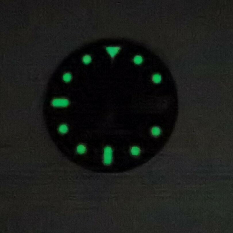 Cadran de montre Oyster 28,50 mm, vert luminescent, compatible avec le mouvement NH35/NH36 n° 06
