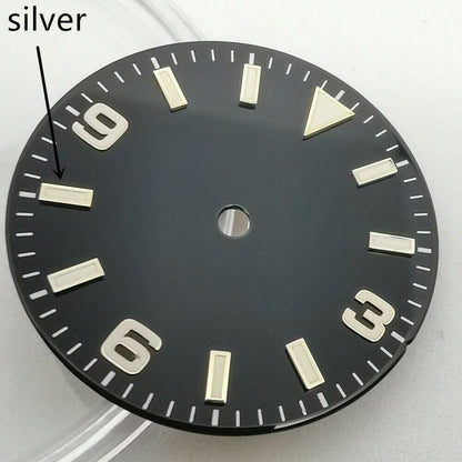 29mm green lume Oyster 369 dial by MZ2813 for NH35/NH36 watches, perfect repair accessory.