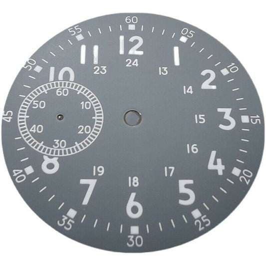 39mm green lume watch dial by Brand New, compatible with ETA6497 ST3600 movement #11, perfect for custom repairs.