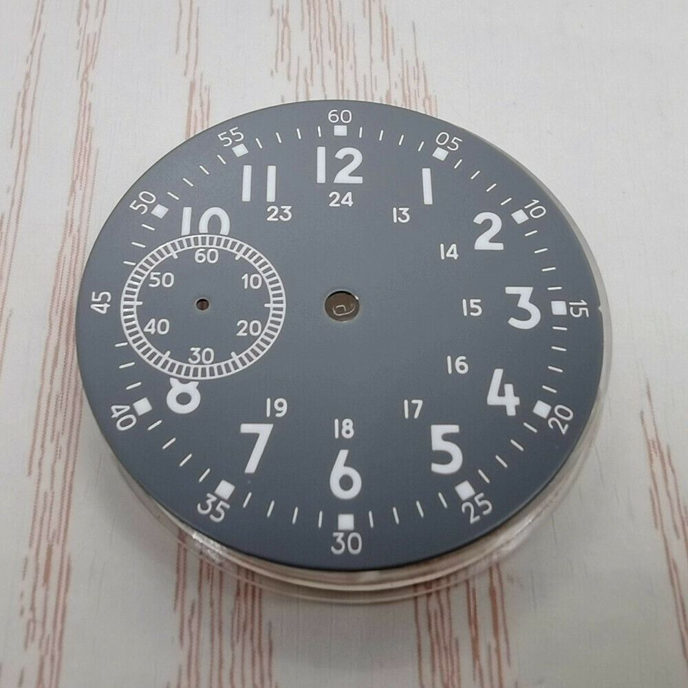 39mm green lume watch dial by Brand New, compatible with ETA6497 ST3600 for accurate timekeeping.