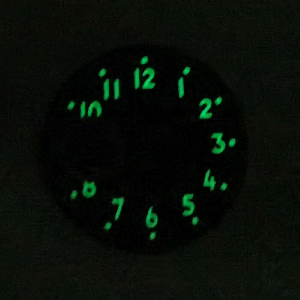 39mm green lume watch dial by Brand New for ETA6497 ST3600 movement, enhancing visibility and precision.