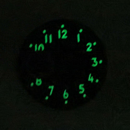 39mm green lume watch dial by Brand New for ETA6497 ST3600 movement, enhancing visibility and precision.