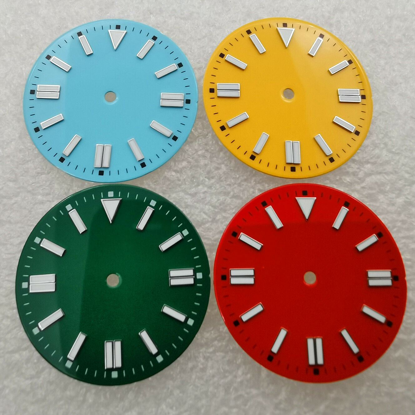 28.5mm green lume oyster enamel watch dial, compatible with NH35 ETA2836 8215 movements.