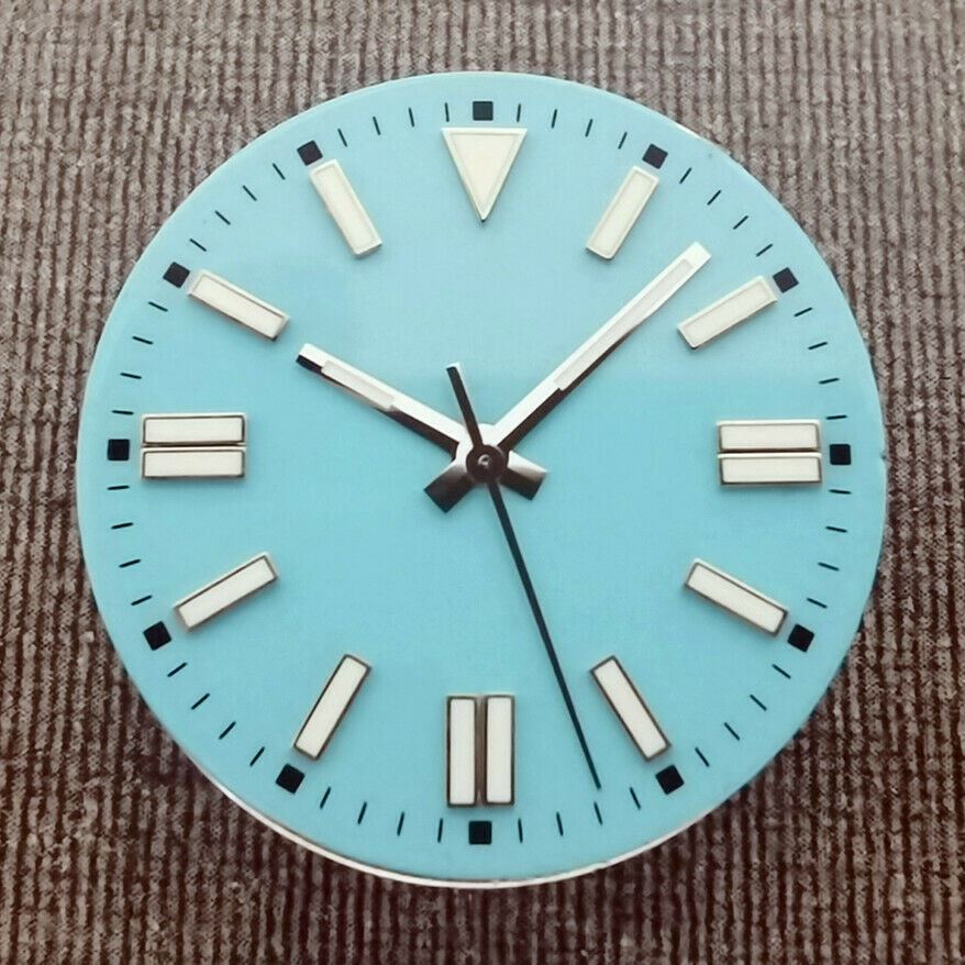 Green lume oyster enamel watch dial, 28.5mm, fits NH35 ETA2836 8215 movements.