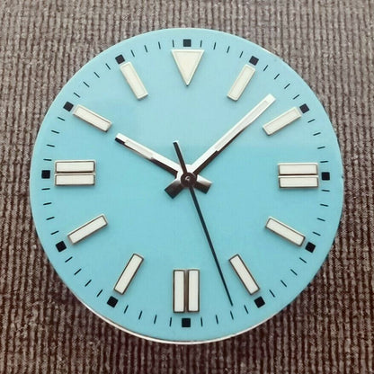 28.5mm green lume oyster enamel dial, fits NH35, ETA2836, 8215 watch movements.