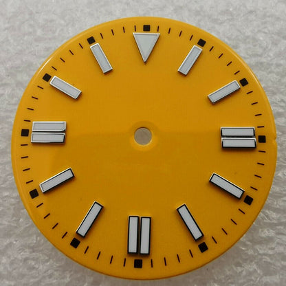 28.5mm green lume oyster enamel watch dial, compatible with NH35 ETA2836 8215 movements.