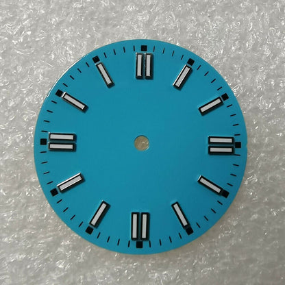 29.1mm green lume watch dial, for NH35/NH36 8215 DG2813, luminous markers for night visibility