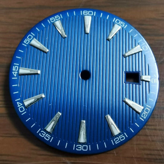 Cadran de montre neuf de 33,5 mm, vert luminescent, compatible avec le mouvement NH35/NH36 n° 19