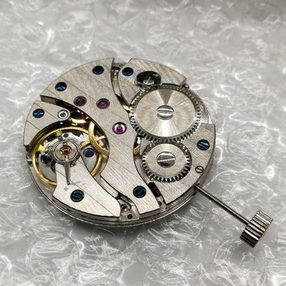 China made mechanical watch movement clone for ETA 6497 with small second at 9, manual wind mechanism