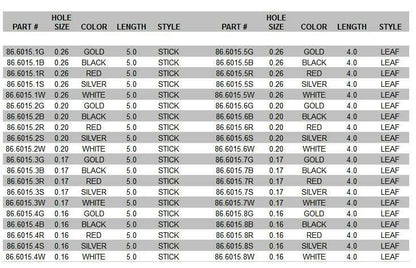 Multi-color AC-6015 mini second hands in assorted sizes, 400pcs for watch repair and customization.
