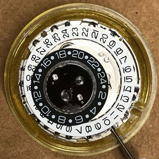 DG2813 automatic mechanical watch movement with 24-hour display, silver finish for watch accessories.