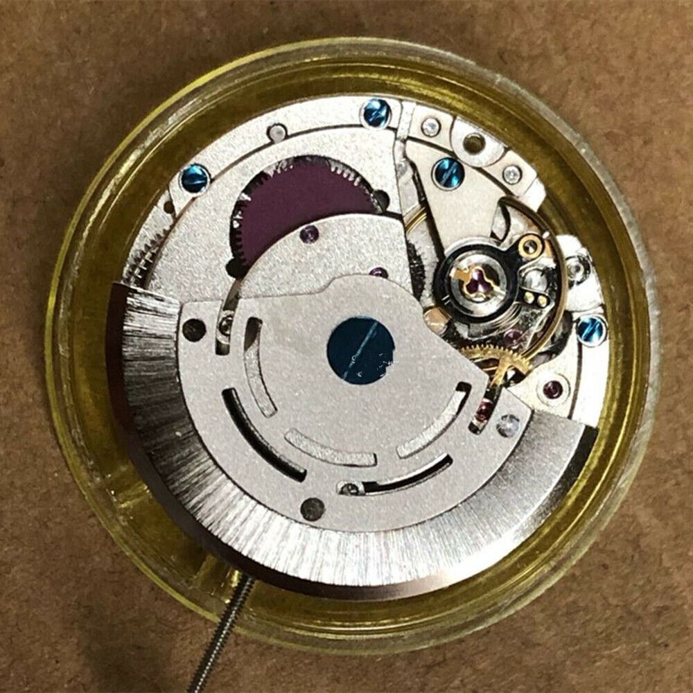 DG2813 automatic mechanical watch movement with 24-hour display and silver finish for precision watch repairs.