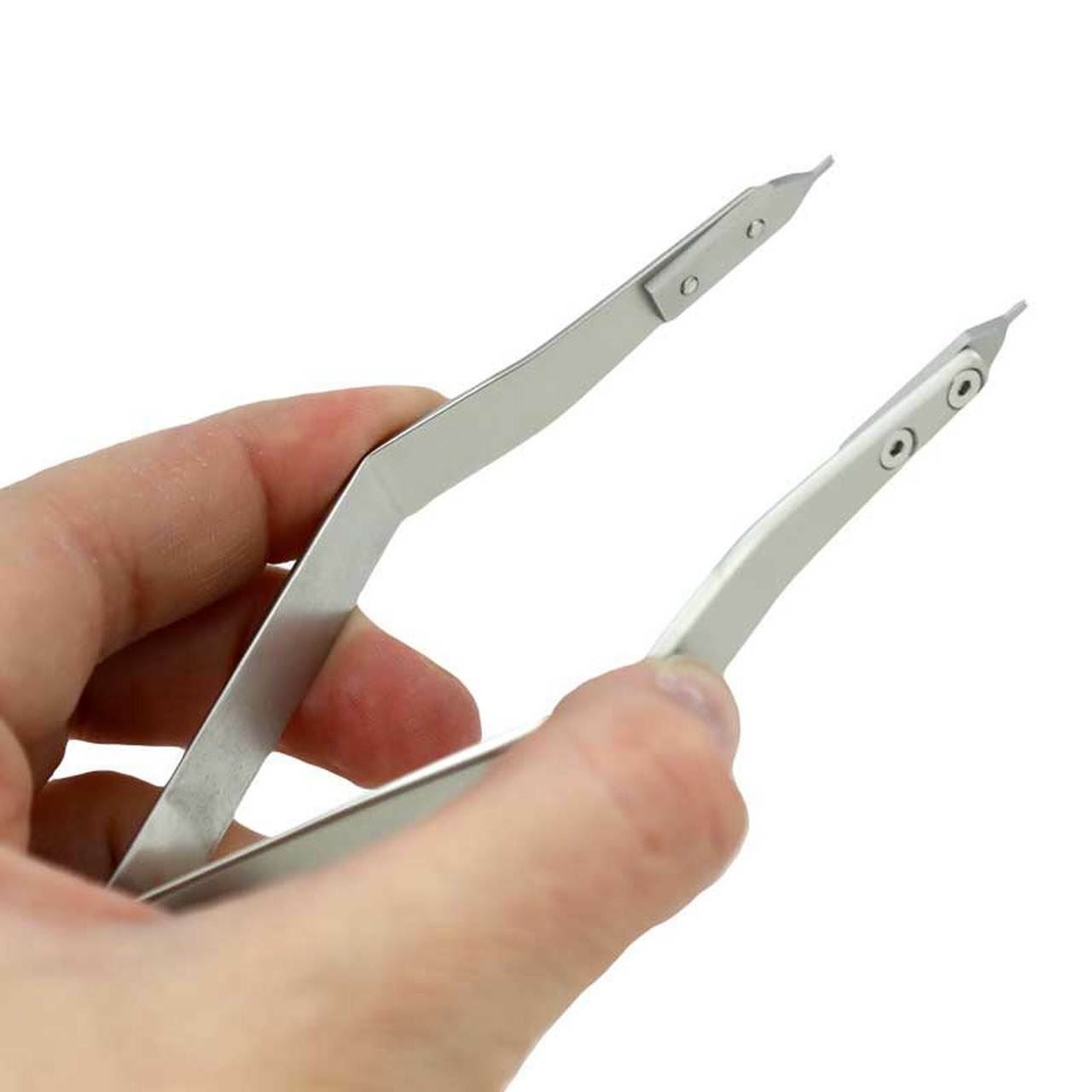 Bergeon 7825 spring bar tweezers designed for precise watch strap repairs and adjustments.