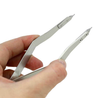 Bergeon 7825 spring bar tweezers designed for precise watch strap repairs and adjustments.