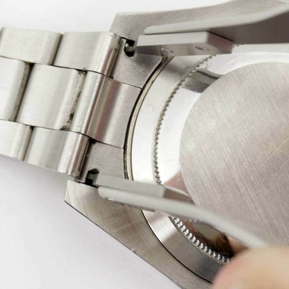 Bergeon 7825 spring bar tweezers for precise watch strap repairs and adjustments, durable stainless steel tool.