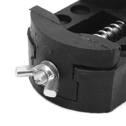 Adjustable watch case holder and opener for secure, precise watch repair and maintenance.