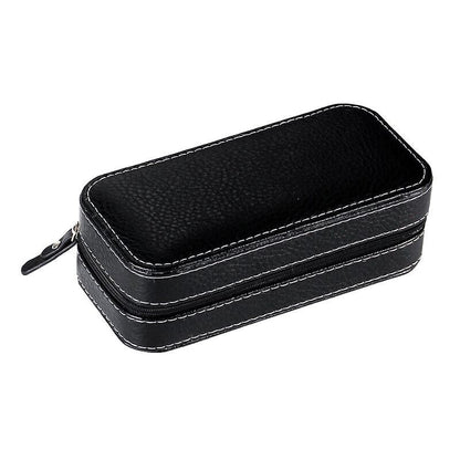 Portable watch storage box with zipper and 2/4/8 compartments for secure travel protection.