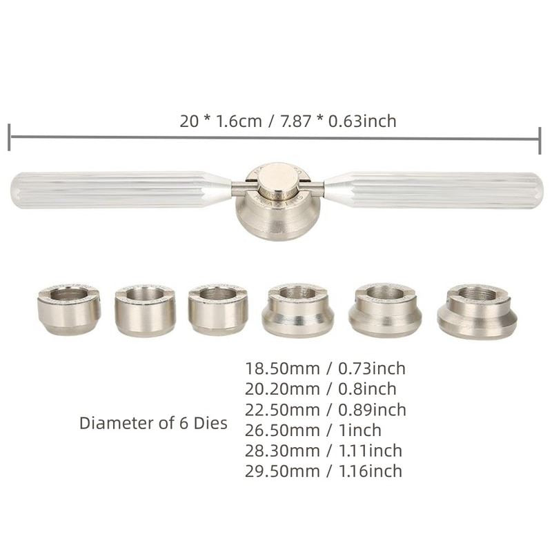 7PCS watch case opener set with wrench tools for back removal, perfect for watch repairs and replacements.