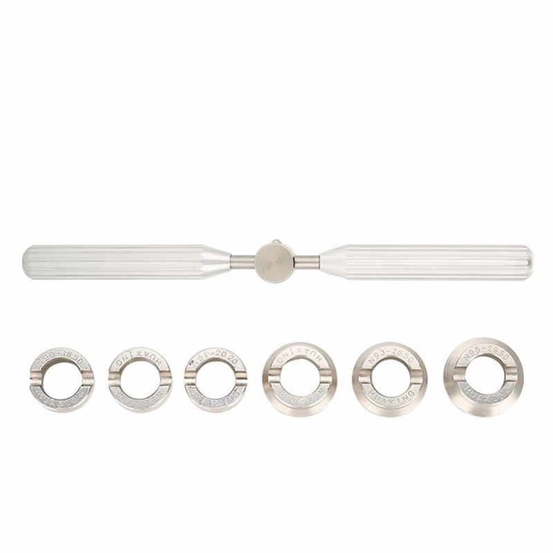 7PCS watch case opener set, durable wrench tools for precise case back removal and repairs.
