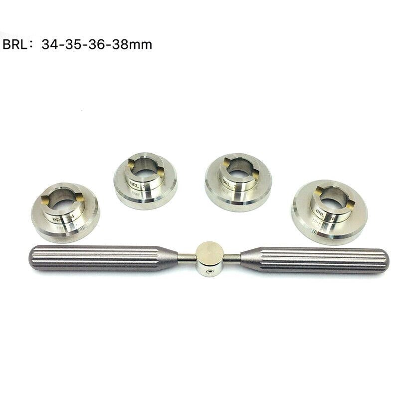 BRL adjustable watch case back opener wrench with dies for precise watch accessory repair.